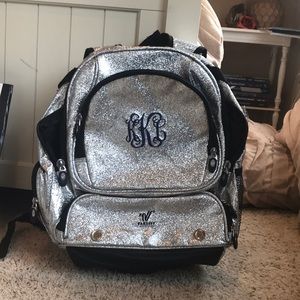 Monogrammed varsity backpack